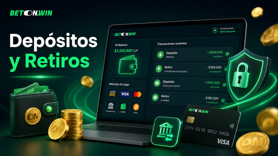 Depósitos y retiros en BetonWin con métodos de pago, transacciones seguras y retiro rápido